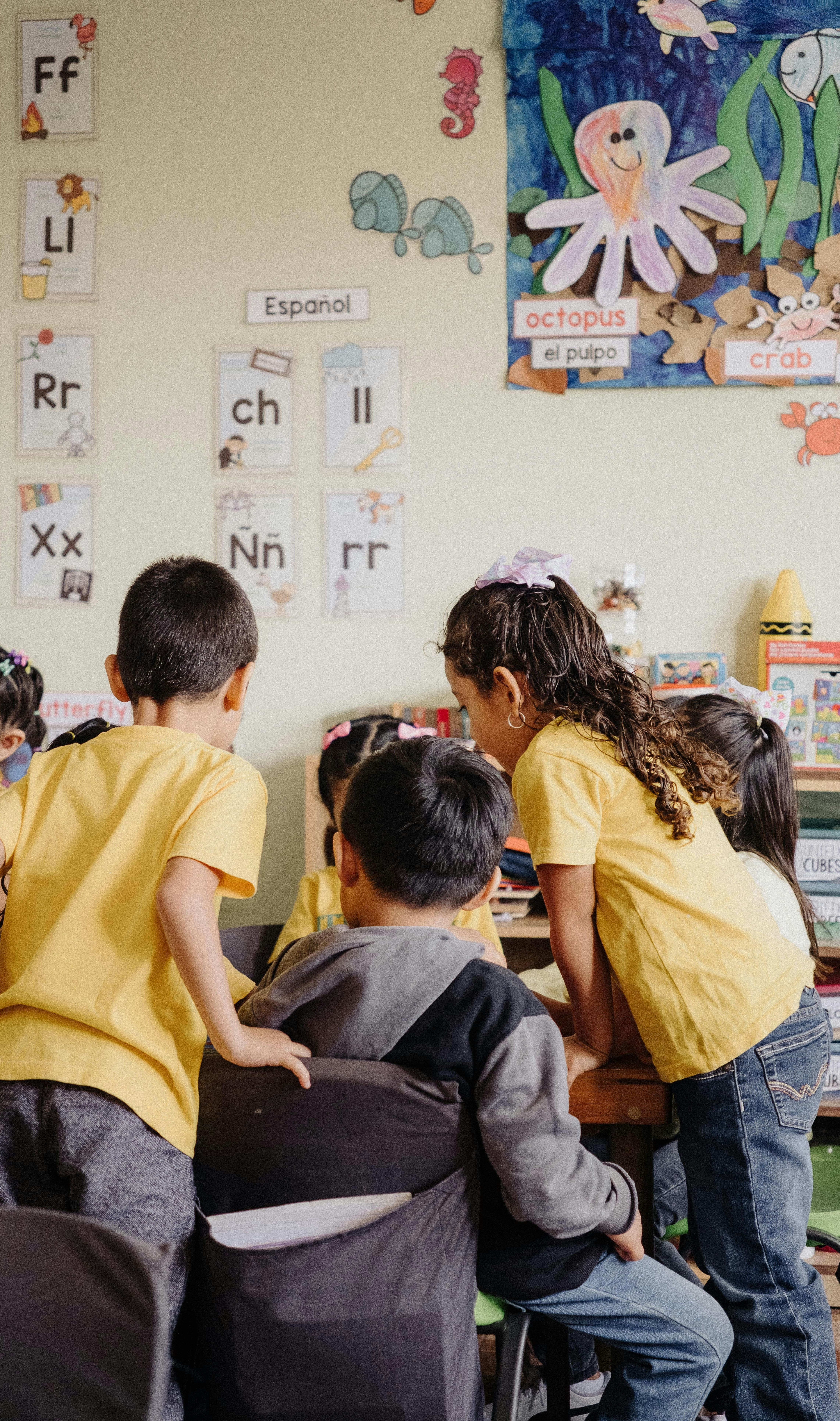 Group of children in class
